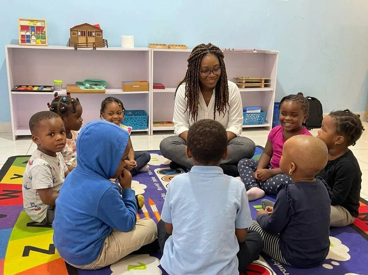 African children in nursery classroom